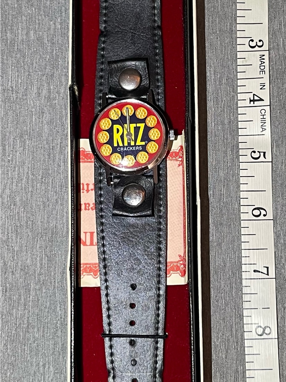 NOS VTG RITZ CRACKER wrist watch in original BOX advertising Works As Of Today